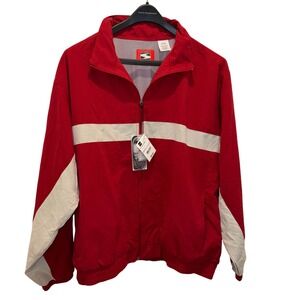 NWT Simply For Sports Red Cream Stripe Track Jacket XXL Windbreaker